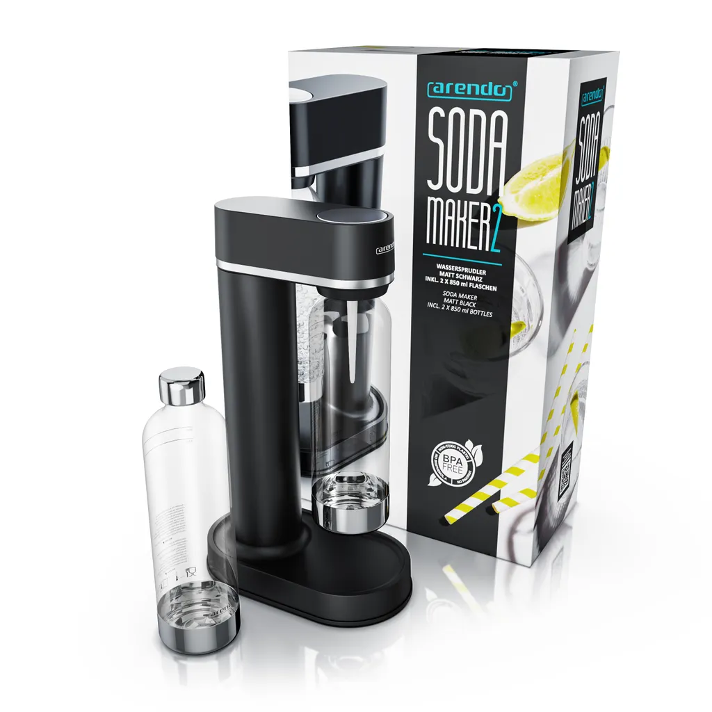 Arendo Wassersprudler 850 Ml – Inkl. 2 850 Ml Wasserflaschen - Carbonator - Fein Dosierbar – Kompatibel Mit 60 L CO2 Zylindern 9 Arendo Wassersprudler 850 Ml – Inkl. 2 850 Ml Wasserflaschen - Carbonator - Fein Dosierbar – Kompatibel Mit 60 L CO2 Zylindern – Bild 7