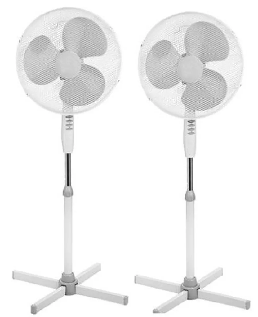 2 Stück Standventilator Ventilator Weiß Höhenverstellbar Oszillierend Doppelpack Kühler Raum-Lüfter Luft-Erfrischer Lüftung Luft-Entfeuchter 4 2 Stück Standventilator Ventilator Weiß Höhenverstellbar Oszillierend Doppelpack Kühler Raum-Lüfter Luft-Erfrischer Lüftung Luft-Entfeuchter – Bild 2