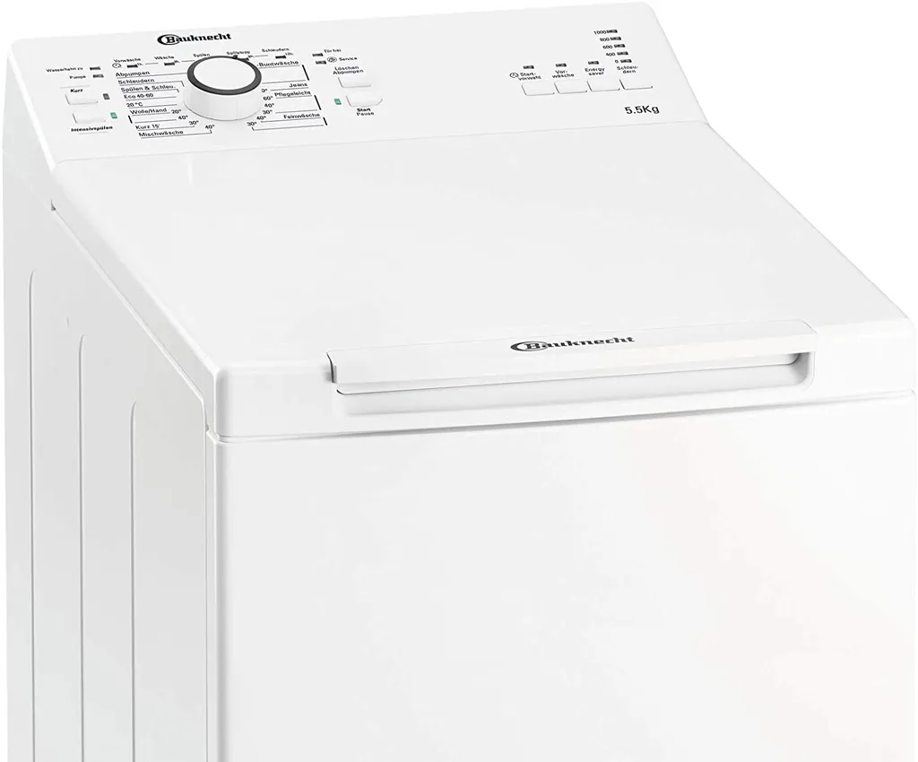 Bauknecht WAT Prime 550 SD N Toplader-Waschmaschine / 5,5 Kg / 1000 UpM/Kurz 15 /Startzeitvorwahl/leise Mit 60dB/ Mehrfachwasserschutz +/Kurz-Taste, Weiß 4 Bauknecht WAT Prime 550 SD N Toplader-Waschmaschine / 5,5 Kg / 1000 UpM/Kurz 15 /Startzeitvorwahl/leise Mit 60dB/ Mehrfachwasserschutz +/Kurz-Taste, Weiß – Bild 2