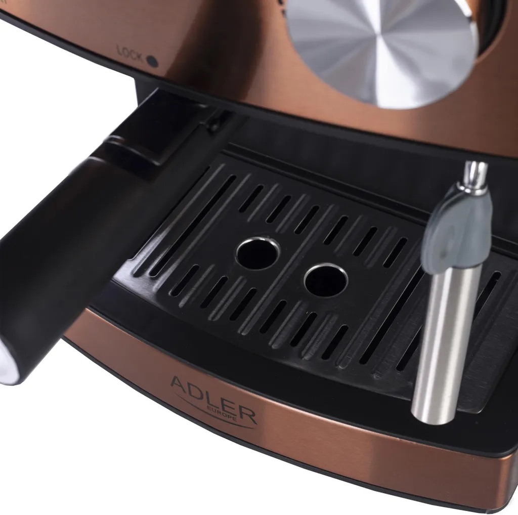 Adler Espressomaschine | Kaffeemaschine | Milchaufschäumer | Cappuccinomaschine | Siebträger Espressomaschine | Elektrische Espressomaschine | Bronze Design | 1,6L Wassertank | 850 Watt |15 Bar | 8 Adler Espressomaschine | Kaffeemaschine | Milchaufschäumer | Cappuccinomaschine | Siebträger Espressomaschine | Elektrische Espressomaschine | Bronze Design | 1,6L Wassertank | 850 Watt |15 Bar | – Bild 6