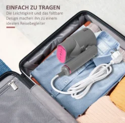 HOMCOM Dampfglätter Dampfbürste Faltbar Kleidung Hemden Dampfbügeleisen Mit 160 Ml Wassertank 1520 W Schnelles Aufheizen Aluminium Kunststoff Grau+Rosa 27,5 X 18,2 X 9 Cm -Kaufland Verkäufe 8b9c3aae547abba03f7c0057f0326af5