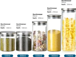 CMYBABEE Vorratsdose Glas 1400ML, Höhe 21 Cm, Vorratsglas Mit Deckel, Kaffeebohnen Behälter, Müslidose, Frischhaltedose Mit Große Einfüllöffnung (M, 1 Stück) 15 CMYBABEE Vorratsdose Glas 1400ML, Höhe 21 Cm, Vorratsglas Mit Deckel, Kaffeebohnen Behälter, Müslidose, Frischhaltedose Mit Große Einfüllöffnung (M, 1 Stück) -Kaufland Verkäufe 8c2aba048c153f8b23bd0dd252f7ceb7