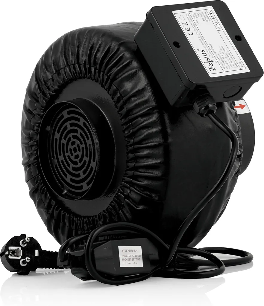 Zelsius Elektrischer Rohrlüfter 345 M³/h Grow Tent | Ø 100 Mm | Radialventilator 3 Zelsius Elektrischer Rohrlüfter 345 M³/h Grow Tent | Ø 100 Mm | Radialventilator