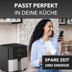 Clatronic® Heißluftfritteuse XXL - 5L Fritteuse Heißluft Für Fettfreies Frittieren, Edelstahl-Airfryer Mit Digitalem Touchscreen, 360° Air-Flow, Heißluft-Friteuse Mit 8 Programmen, 1450W - FR 3782 H -Kaufland Verkäufe 8dfea949cf74b758f023de36bd343551