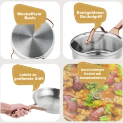 COSTWAY 11-teiliges Topf- & Pfannenset, Kochgeschirr-Set Aus Edelstahl, Kochset Mit Glasdeckel, Ofensicher Bis 200℃ Für Induktions-, Gas-, Elektroherd, Kochtopf Set Rostfrei & Beschichtet -Kaufland Verkäufe 8e3782c54be0b491f3e1efa4e2726abc