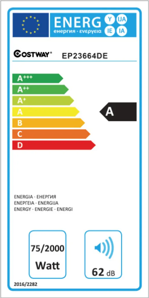 COSTWAY Heizlüfter 2000W Klimaanlage Mobil Klimagerät Kühlen 75W, 8H Timer, 7L Wassertank, 70°Winkel, Fernbedienung, Energieklasse A 10 COSTWAY Heizlüfter 2000W Klimaanlage Mobil Klimagerät Kühlen 75W, 8H Timer, 7L Wassertank, 70°Winkel, Fernbedienung, Energieklasse A – Bild 8