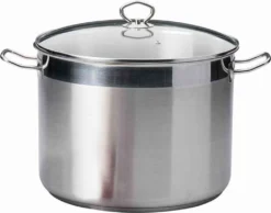 Krüger Maxi Topf Mit Glasdeckel Aus Edelstahl Fassung 20L 33cm