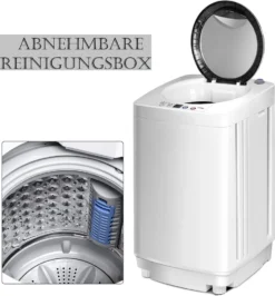 COSTWAY Waschmaschine, Toplader, Waschvollautomat Miniwaschmaschine, 3,5kg Kapazität, 7 Programme, Pump, LED-Anzeige, -Kaufland Verkäufe 8fc4e4199f6e2522fffa28dcf95f58a3