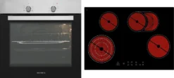 Respekta Backofen Herd Autark Einbauherd Glaskeramikkochfeld Kochfeld Touch Set