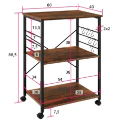 Tectake Servierwagen Rugby 65,5x45,5x88,5cm - Industrial Dunkelbraun -Kaufland Verkäufe 90013af1acf7bf1c6b4af79b6bd08af2