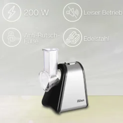 Zilan Elektrische Reibe | Elektrischer Gemüsehobel | Spiralschneider | Gemüseschneider | 200 Watt | 4 Aufsätze | -Kaufland Verkäufe 9024eeea57e7739fb61d9e2db5020e16