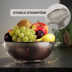 2 Nudelsiebe Aus Edelstahl Mit Mikroperforation - Groß & Klein - Spülmaschinenfest - Standfest - Für Pasta, Obst, Gemüse -Kaufland Verkäufe 914ed4cb53c10b3e4fd758147d1152ae