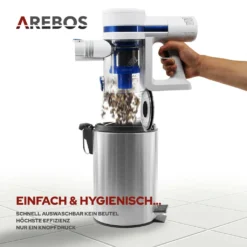 AREBOS Akku Staubsauger, 2-in-1 Hand- Und Bodenstaubsauger, 2 Leistungsstarke Saugmodi, Beutellos, Kabellos Bis Zu 55 Minuten, Mit Wandladestation, Weiß 17 AREBOS Akku Staubsauger, 2-in-1 Hand- Und Bodenstaubsauger, 2 Leistungsstarke Saugmodi, Beutellos, Kabellos Bis Zu 55 Minuten, Mit Wandladestation, Weiß -Kaufland Verkäufe 91c7240ee590250a475125a76038a279