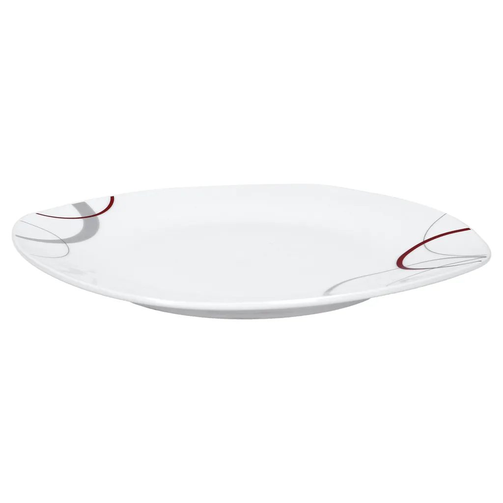 Frühstücksset Palazzo 12tlg. - 6 Teller á 19cm Und 6 Becher á 33cl Aus Weißem Porzellan MitNachbildung-Kreisen In Grau Und Dunkelrot - Für 6 Personen 6 Frühstücksset Palazzo 12tlg. - 6 Teller á 19cm Und 6 Becher á 33cl Aus Weißem Porzellan MitNachbildung-Kreisen In Grau Und Dunkelrot - Für 6 Personen – Bild 4