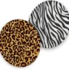 Itenga 40x Bierdeckel Rund Tiermuster Zebra Und Leopard