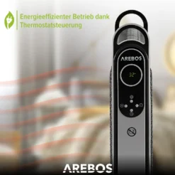 AREBOS Mica Konvektor 2000 W | Wärmewellenheizer | Elektroheizung | Konvektor-Heizung | Mobile Elektroheizung Energiesparend | Leise Heizung | Mobiler Elektro Heizlüfter Mit 2 Heizstufen | Schwarz -Kaufland Verkäufe 92801adfeb894a4430b2bd42fe32d7e4