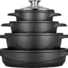 Smile - 10-teiliges Kochgeschirr-Set - Antihaftbeschichtung - Schwarz ,MGK-17 -Kaufland Verkäufe 92ba08446b89d44a954bbd650444ff7a