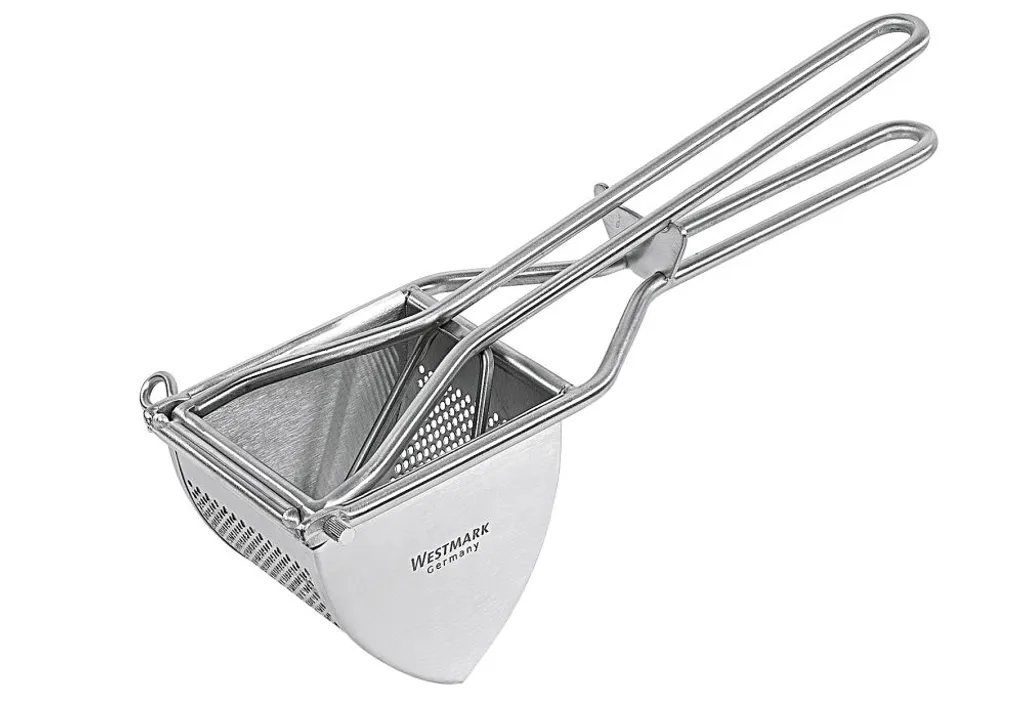 Westmark Kartoffelpresse, Mit Rund-Lochung, Rostfreier Edelstahl, Länge: 30 Cm, Triangel, Silber, 61262260 14 Westmark Kartoffelpresse, Mit Rund-Lochung, Rostfreier Edelstahl, Länge: 30 Cm, Triangel, Silber, 61262260 – Bild 12