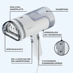 Dampfbürste Bürste Dampfglätter Dampfbügler Dampfer Steamer Wassertank MAXXMEE 18 Dampfbürste Bürste Dampfglätter Dampfbügler Dampfer Steamer Wassertank MAXXMEE -Kaufland Verkäufe 939ed176bd77a837de4f421acf50b033
