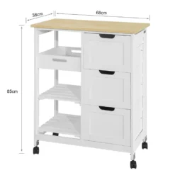 SoBuy FKW79-W Küchenwagen Servierwagen Beistellwagen Rollwagen Mit 3 Schubladen Und 3 Ablagen Weiß BHT Ca.: 68x85x38cm -Kaufland Verkäufe 94568010905cd5e8997f1f136f7970cd