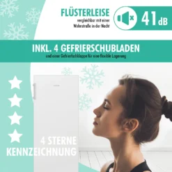 Bomann® Gefrierschrank Nofrost Freistehender 155 Liter Nutzinhalt, Total No Frost - Nie Wieder Abtauen - Schnellgefrierfunktion U. MultiAirflow-System, Türanschlag Wechselbar - GS 7325.1 Weiß -Kaufland Verkäufe 94d716b7d5a2fc4562ed9ea0466dccd6