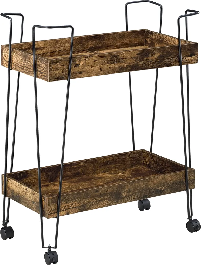 Servierwagen Vaxholm 78x62x32cm Barwagen Beistellwagen Rollwagen Bis 10 Kg Stahlgestell Dunkler Holzton 3 Servierwagen Vaxholm 78x62x32cm Barwagen Beistellwagen Rollwagen Bis 10 Kg Stahlgestell Dunkler Holzton