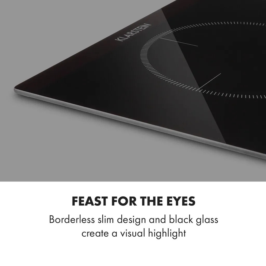 Klarstein Kochheld Doppel-Induktionskochfeld , Einbau-Kochfeld , 2900 Watt , Dreh-Regler , 120 Cm Kabellänge , 3-poliger-Anschluss , 9 Stufen , Abschalt-Automatik , Glas , Schwarz 9 Klarstein Kochheld Doppel-Induktionskochfeld , Einbau-Kochfeld , 2900 Watt , Dreh-Regler , 120 Cm Kabellänge , 3-poliger-Anschluss , 9 Stufen , Abschalt-Automatik , Glas , Schwarz – Bild 7