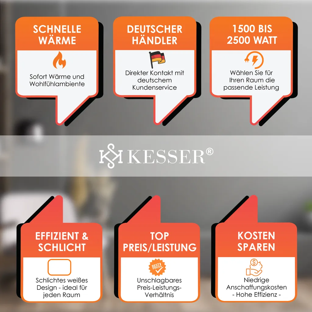 KESSER® Elektroheizkörper Infrarotheizung Energiesparend 2in1 Mobile & Wand-Konvektor Elektroheizung Mit WiFi App-Steuerung & Fernbedienung Radiator Heizung Elektrisch Heizkörper 24h Timer, Farbe:Weiß, Größe:1500W 11 KESSER® Elektroheizkörper Infrarotheizung Energiesparend 2in1 Mobile & Wand-Konvektor Elektroheizung Mit WiFi App-Steuerung & Fernbedienung Radiator Heizung Elektrisch Heizkörper 24h Timer, Farbe:Weiß, Größe:1500W – Bild 9