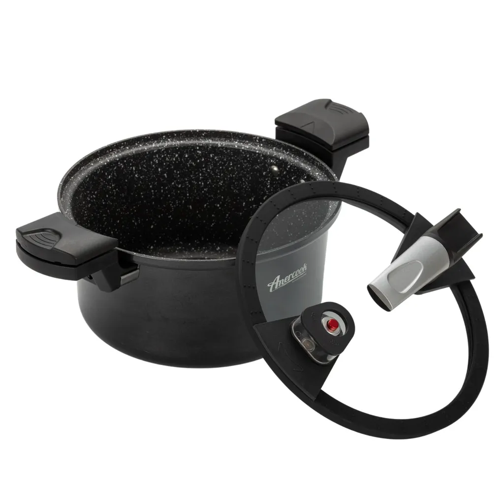 AMERCOOK Fresh Cooker Kochtopf Niederdrucktopf 24 Cm - Universal-Topf Für Alle Herdarten Kochtopf - Induktionsgeeigneter Kochtopf Energiespartopf - Kochtopf Vitaminschonend Schnellkochtopf Mit Ventil 6 AMERCOOK Fresh Cooker Kochtopf Niederdrucktopf 24 Cm - Universal-Topf Für Alle Herdarten Kochtopf - Induktionsgeeigneter Kochtopf Energiespartopf - Kochtopf Vitaminschonend Schnellkochtopf Mit Ventil – Bild 4