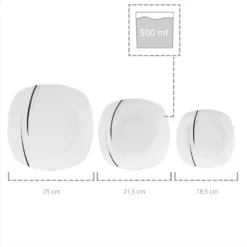 Sänger SÄNGER Porzellan Geschirrset Bilgola Black Lines, Tafelservice 18 Teilig Für 6 Personen -Kaufland Verkäufe 98ddd0b6a877d94c989feb6305284aa5