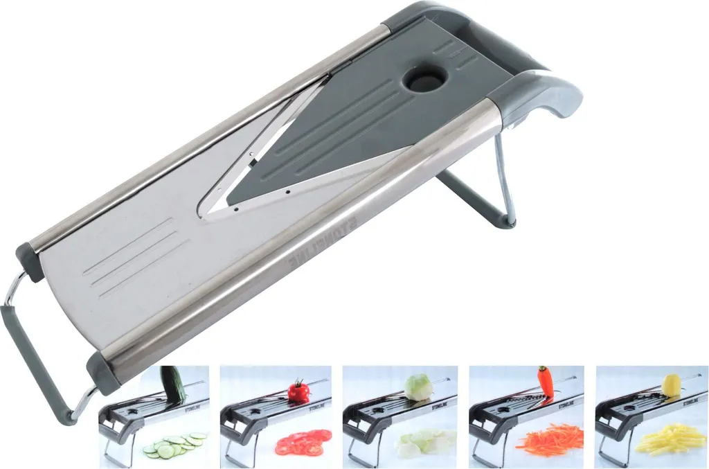 Stoneline Edelstahl Gemüsehobel Mit 5 Schneideinsätzen 8 Stoneline Edelstahl Gemüsehobel Mit 5 Schneideinsätzen – Bild 6