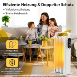 COSTWAY 1500W Ölradiator 5-35℃ Für 20m² Mit 3 Heizstufen Ölheizung Elektrisch 7 Rippen Energiesparend, Heizkörper Mobil, Überhitzungsschutz Weiß -Kaufland Verkäufe 9a14dfc0b95ec6ca1dbf5c173ababf4d