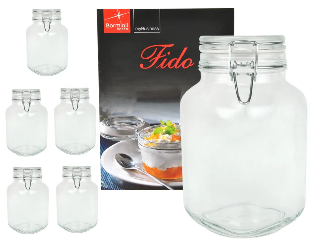 6er Set Einmachglas Bügelverschluss Original Fido 3,0L Vorratsgläser Incl. Bormioli Rezeptheft 3 6er Set Einmachglas Bügelverschluss Original Fido 3,0L Vorratsgläser Incl. Bormioli Rezeptheft
