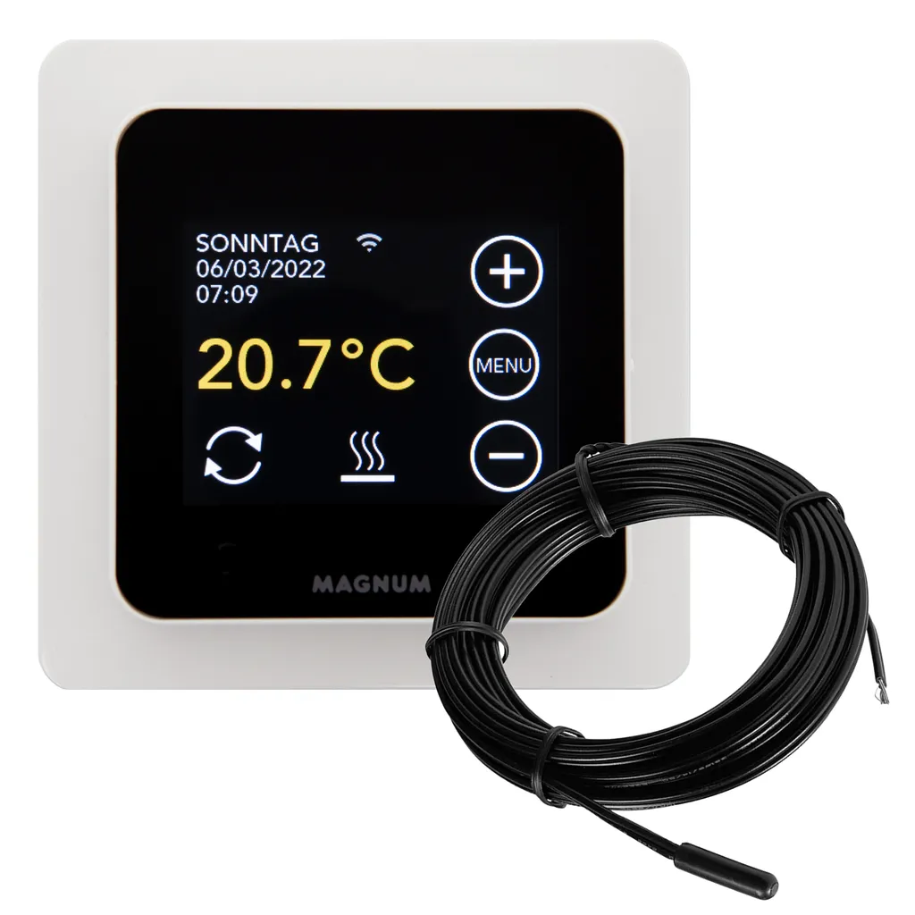 Magnum MRC WiFi Smart Thermostat/ Raumregler Mit Bodenfühler Für Fußbodenheizung, Elektro-Heizung, Konvektor, Tuya Smart App 4 Magnum MRC WiFi Smart Thermostat/ Raumregler Mit Bodenfühler Für Fußbodenheizung, Elektro-Heizung, Konvektor, Tuya Smart App – Bild 2