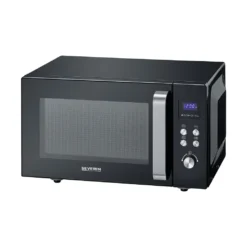 SEVERIN Inverter-Mikrowelle Mit Grillfunktion, Mikrowelle Mit 10 Automatikprogrammen, Schwarz, Edelstahl, MW 7760