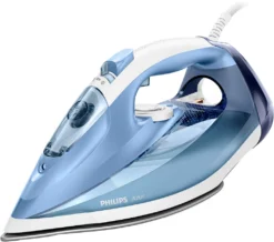 Philips Azur 45g/Min. Konstante Dampfleistung, Dampfbügeleisen, Dampfbügeleisen, SteamGlide-Bügelsohle, 2 M, 180 G/min, Blau, 45 G/min