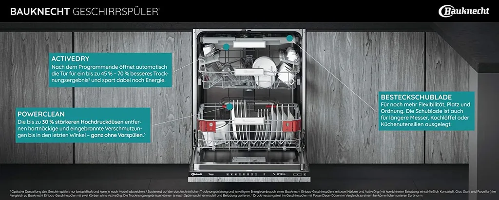 Bauknecht BCIC 3T333 PFE Vollintegrierbarer Geschirrspüler 60 Cm / 14 Maßgedecke / 7 Standardprogramme Und 1 Sensorprogramm/PowerClean/ActiveDry/Besteckschublade/MultiZone /Vollwasserschutz 10 Bauknecht BCIC 3T333 PFE Vollintegrierbarer Geschirrspüler 60 Cm / 14 Maßgedecke / 7 Standardprogramme Und 1 Sensorprogramm/PowerClean/ActiveDry/Besteckschublade/MultiZone /Vollwasserschutz – Bild 8