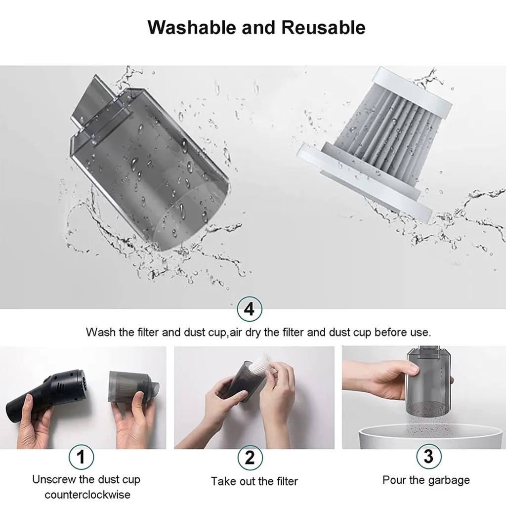 Wireless Portable Mini Car Vacuum Cleaner High Power Cordless (440g),Handheld Vacuum Cordless,Hand Vacuum Cordless Rechargeable,Handheld Vacuum Cleaner For Car/Desk,Black 8 Wireless Portable Mini Car Vacuum Cleaner High Power Cordless (440g),Handheld Vacuum Cordless,Hand Vacuum Cordless Rechargeable,Handheld Vacuum Cleaner For Car/Desk,Black – Bild 6