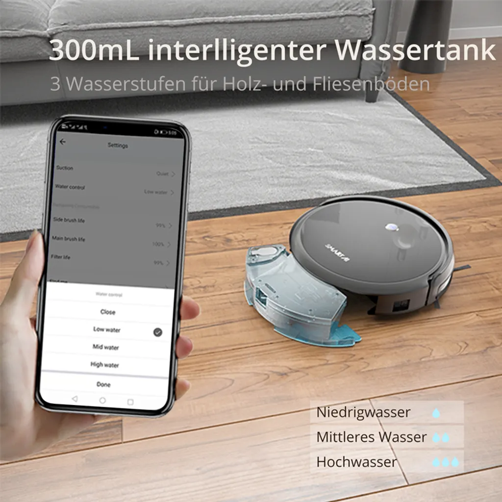 SmartAI G50 WLAN 3-in-1 Saugroboter Mit Wischfunktion Staubsauger Roboter Saug-Wisch-Roboter Wischroboter 2600mAh Alexa Google Home APP 9 SmartAI G50 WLAN 3-in-1 Saugroboter Mit Wischfunktion Staubsauger Roboter Saug-Wisch-Roboter Wischroboter 2600mAh Alexa Google Home APP – Bild 7