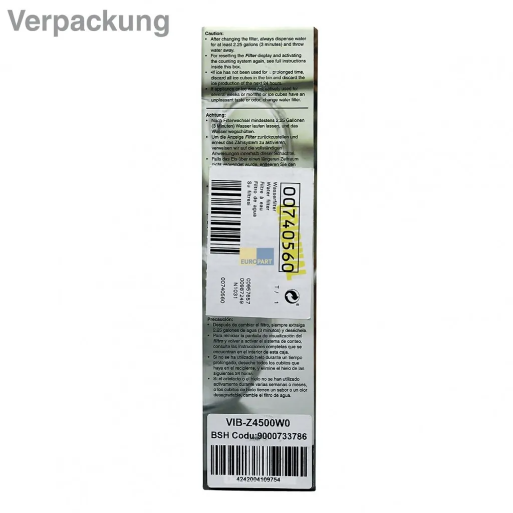 Bosch Siemens Wasserfilter, Filter UltraClarity Für Side By Side Kühlschrank - Nr.: 11034151, Ersetzt 740560 5 Bosch Siemens Wasserfilter, Filter UltraClarity Für Side By Side Kühlschrank - Nr.: 11034151, Ersetzt 740560 – Bild 3