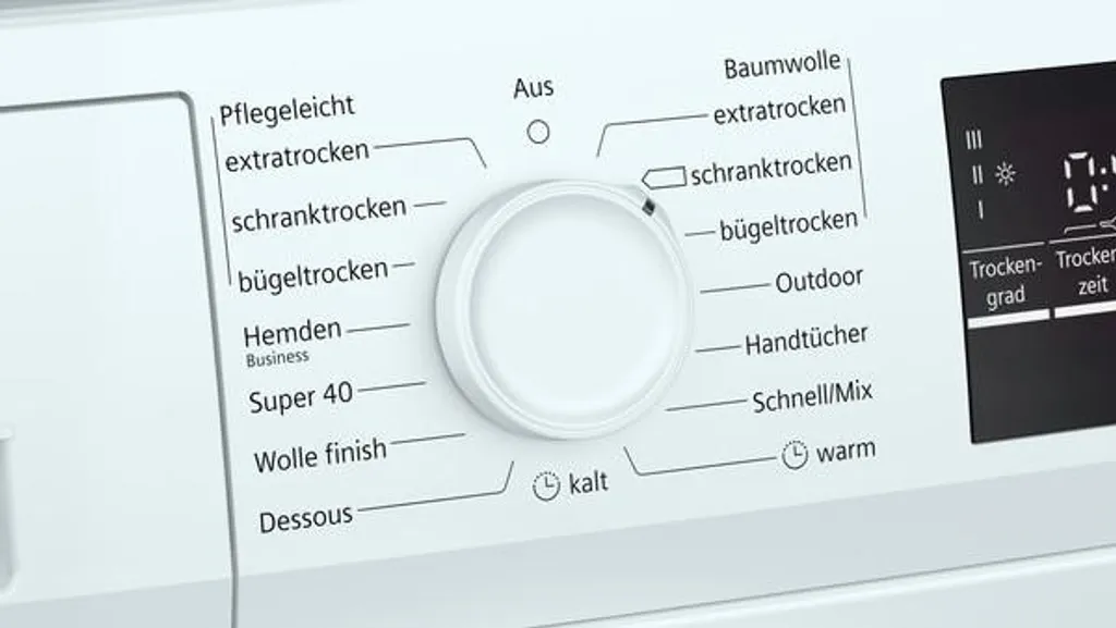Siemens IQ500 WT45R4A1, Freistehend, Frontlader, Hitzepumpe, Weiß, Tasten, Drehregler, Rechts 5 Siemens IQ500 WT45R4A1, Freistehend, Frontlader, Hitzepumpe, Weiß, Tasten, Drehregler, Rechts – Bild 3