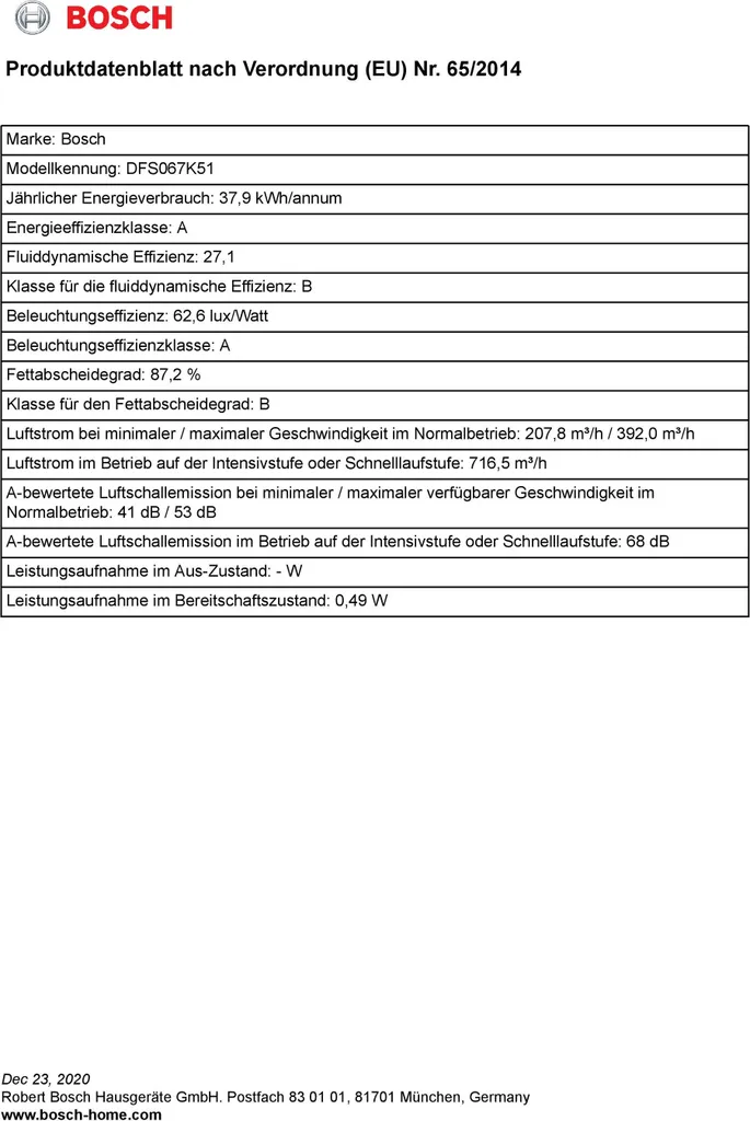 Bosch Serie | 8, Flachschirmhaube, 60 Cm, Edelstahl DFS067K51 Wahlweise Abluft- Oder Umluftbetrieb 9 Bosch Serie | 8, Flachschirmhaube, 60 Cm, Edelstahl DFS067K51 Wahlweise Abluft- Oder Umluftbetrieb – Bild 7
