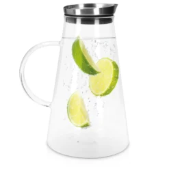 Navaris Glaskaraffe Aus Borosilikatglas 1,6L Glaskrug - Wasser Karaffe Mit Deckel - Glasbehälter Wasserkaraffe Wasserflasche - Tee Krug Ausgießer -Kaufland Verkäufe a0509ffda97a3a6cc476728a274622df