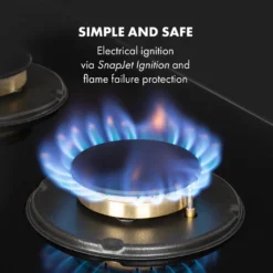 Klarstein Goldflame 4 Gaskochfeld , 4-flammig , Autark , 60 Cm , Einbau , Messing-Brenner , Erdgas/Propangas , Sicherheitsventile , Automatische Abschaltung , Topfträger Aus Gusseisen , Inkl.Schlauch Und Druckminderer , Glaskeramik Ø 8 Mm , Schwarz -Kaufland Verkäufe a08cf3b0bcd0be0aa8a8d24f8feeefa2