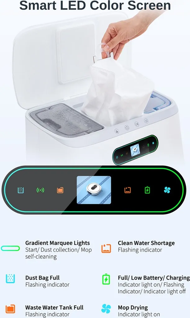 Roidmi Eva Mop Station Staubsauger 3200pa 2-in-1 Saug Und Wischroboter Mit Absaugstation, Mopp- Und Saugroboter, Automatisch Waschen Von Mopps 13 Roidmi Eva Mop Station Staubsauger 3200pa 2-in-1 Saug Und Wischroboter Mit Absaugstation, Mopp- Und Saugroboter, Automatisch Waschen Von Mopps – Bild 11