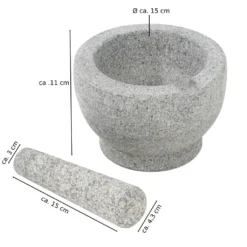 Mörser Mit Stößel Reibe Zerkleinerer Gewürz Mühle Aus Granit