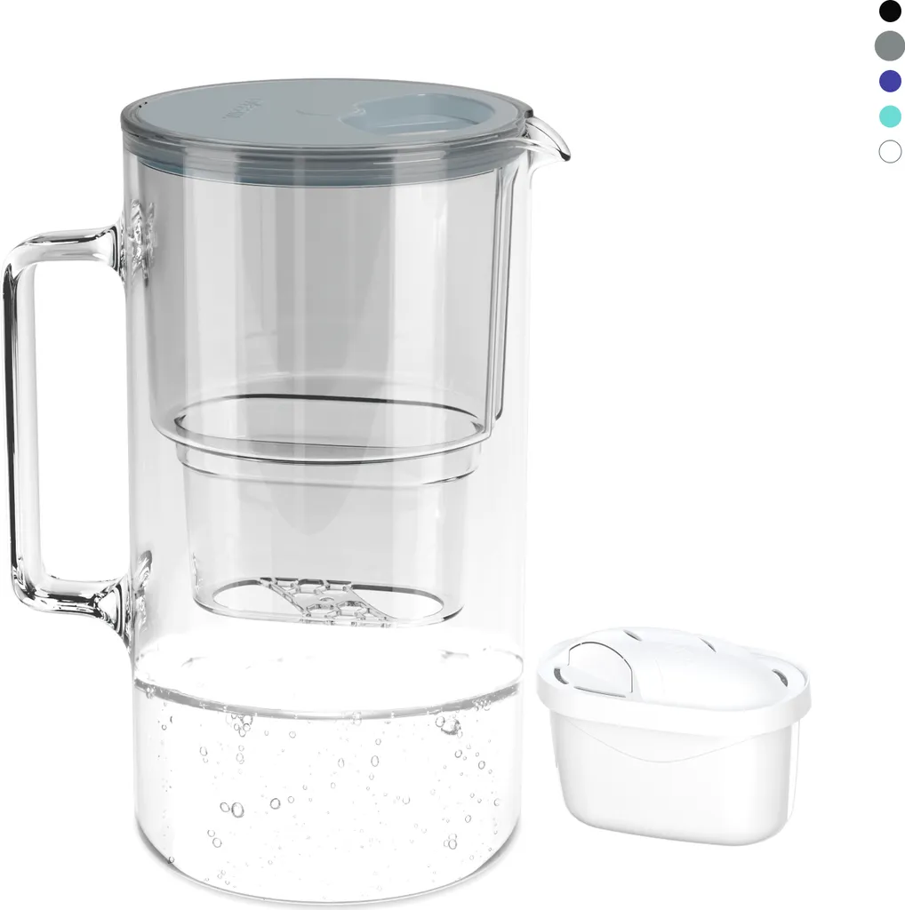 Wessper Glaskanne Crystaline 2.5L Mit Wessper AquaMax Filter - Grau 6 Wessper Glaskanne Crystaline 2.5L Mit Wessper AquaMax Filter - Grau – Bild 4