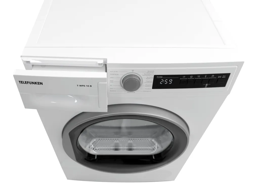 Telefunken T-WP8-10-B Wärmepumpentrockner / 8kg / / Knitterschutz / Reversierende Trommelbewegungen 7 Telefunken T-WP8-10-B Wärmepumpentrockner / 8kg / / Knitterschutz / Reversierende Trommelbewegungen – Bild 5