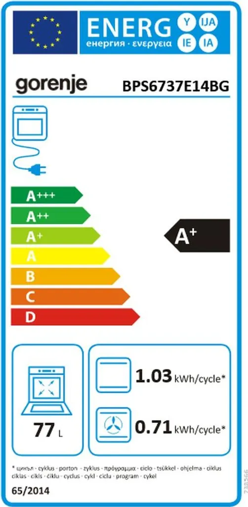 Gorenje BPS6737E14BG Einbau-Elektrobackofen, Schwarz, 77 L Volumen, 59,5 Cm Breite, Ober-/Unterhitze + Umluft, Selbstreinigungsfunktion, Display, Integrierte Uhr 12 Gorenje BPS6737E14BG Einbau-Elektrobackofen, Schwarz, 77 L Volumen, 59,5 Cm Breite, Ober-/Unterhitze + Umluft, Selbstreinigungsfunktion, Display, Integrierte Uhr – Bild 10