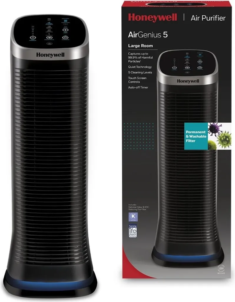 HONEYWELL AirGenius 5 Luftreiniger Schwarz (58 Watt, Raumgröße: 112 M3, IfD) 10 HONEYWELL AirGenius 5 Luftreiniger Schwarz (58 Watt, Raumgröße: 112 M3, IfD) – Bild 8